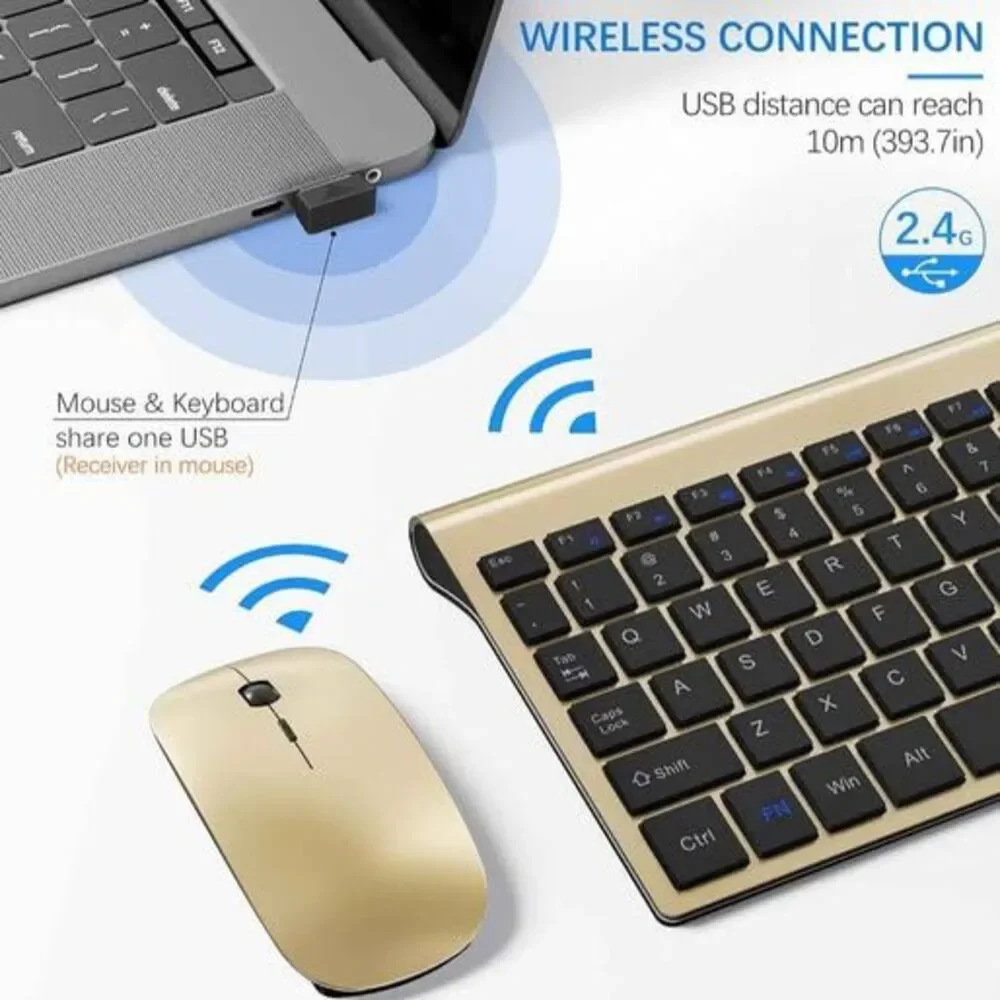 KM9000 Gold Black Keyboard Mouse Combo